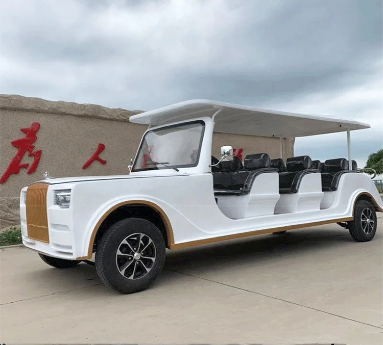 China 12 passengers Electric Vintage golf Cart Classic Sightseeing Car shuttle