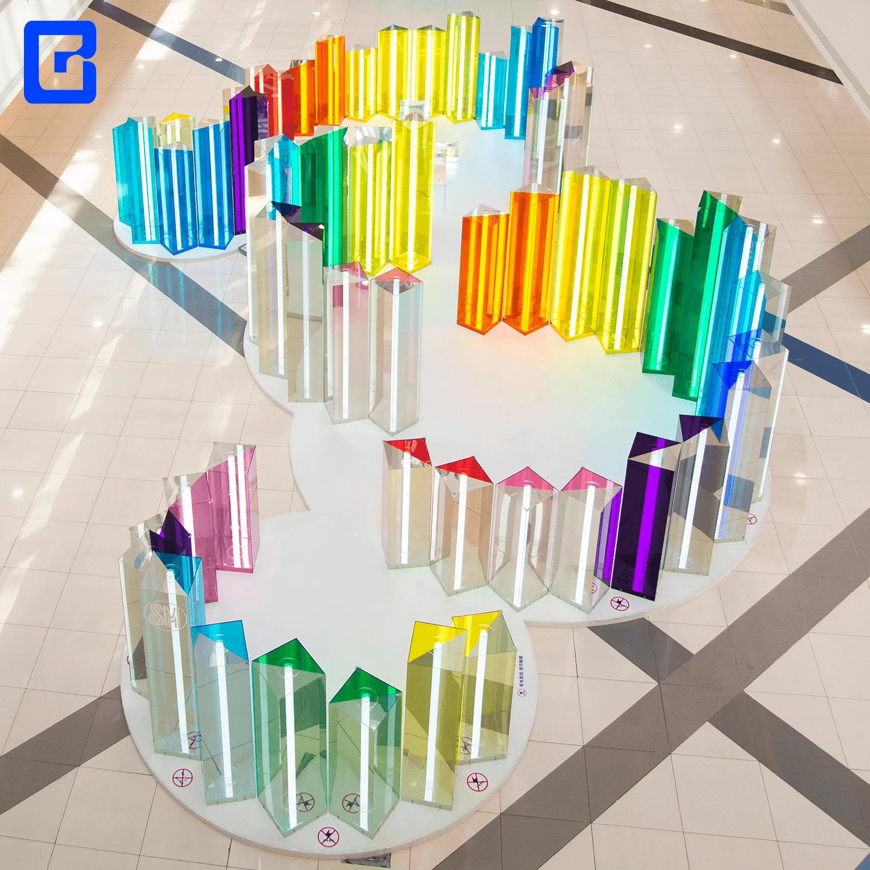 High class artwork laser cut acrylic block custom acrylic decoration for shopping mall