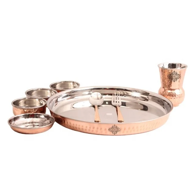 Copper Dinner Set At Wholesale Price Handmade Kitchen Utensils Best Quality Dinner Set Suppliers & Manufacturer -8 Pieces
