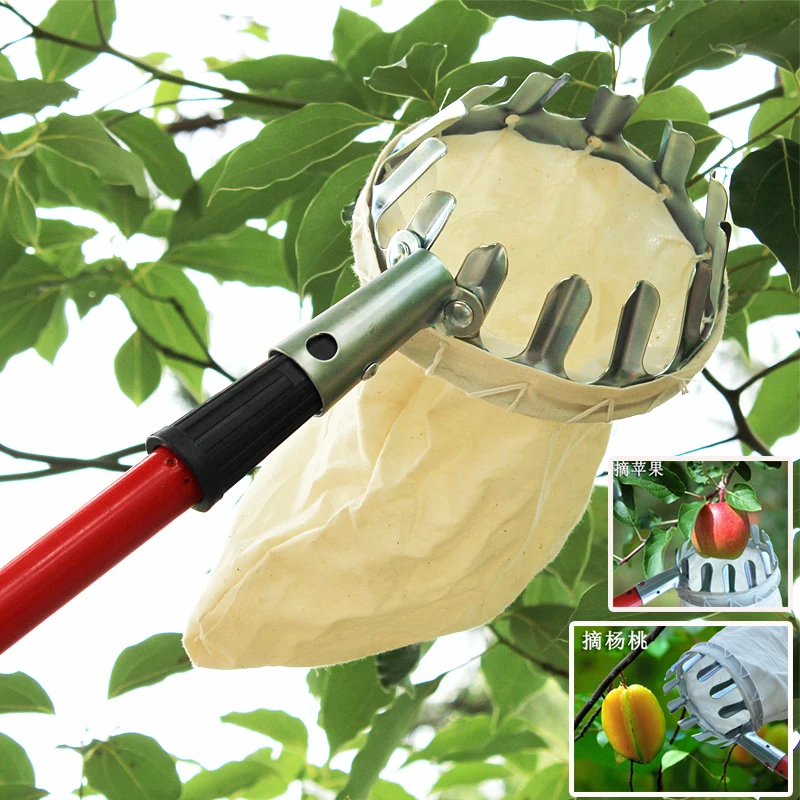 Fruit Picker With Bag Basket Garden Farm Fruit Catcher Harvest Picking Tool