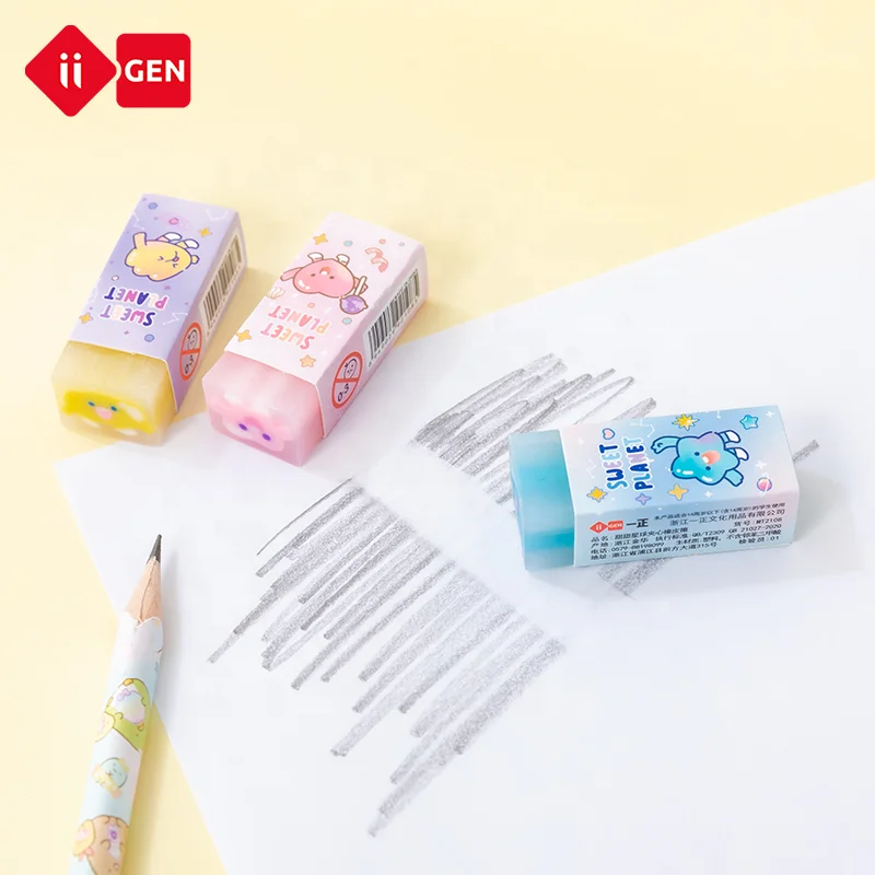 IIGEN animal sandwich eraser trumpet environmental friendly PVC material eraser petite and portable student eraser