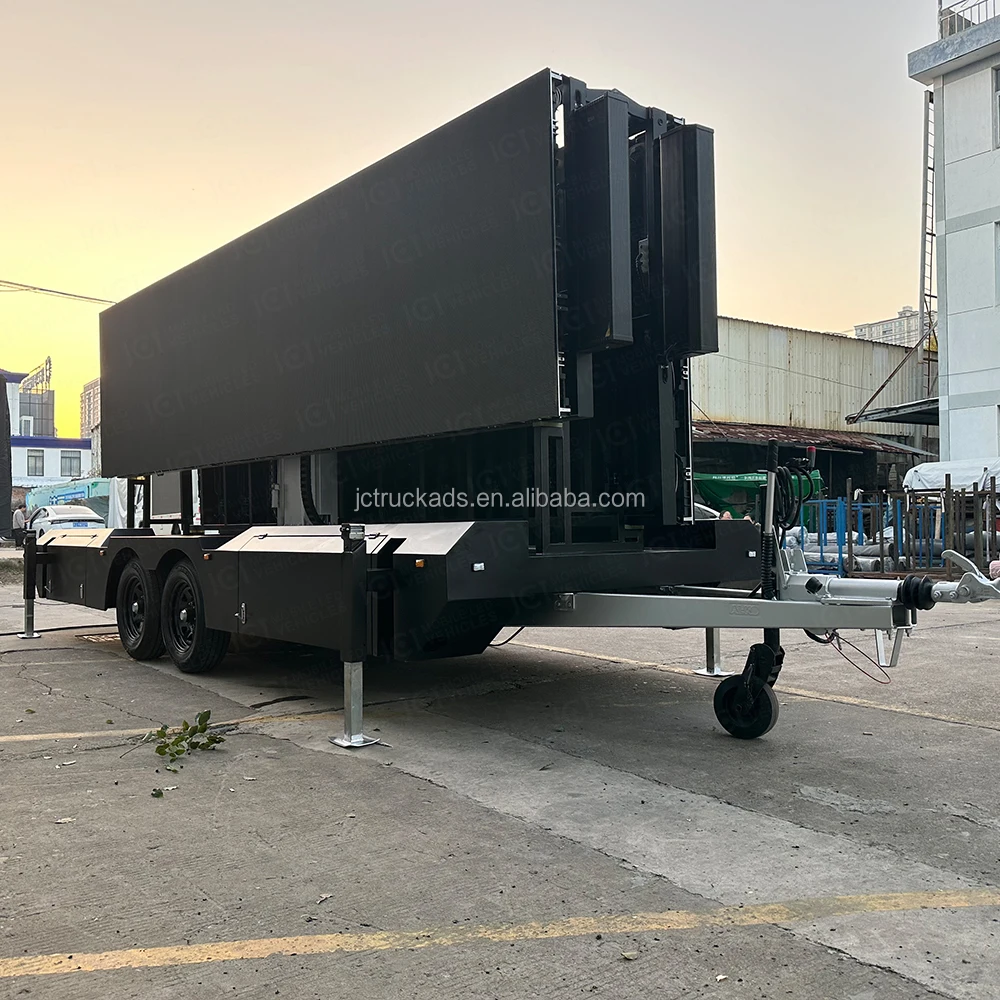 JCT 2024W JCT EF21W  rising 2.5m  LED Mobile Advertising Trailer Outdoor Billboard LED Truck Trailer Car Vehicle