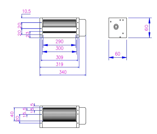 Factory-price Aluminum blade DC40240 Low noise quality black 12V24V industrial exhaust fan