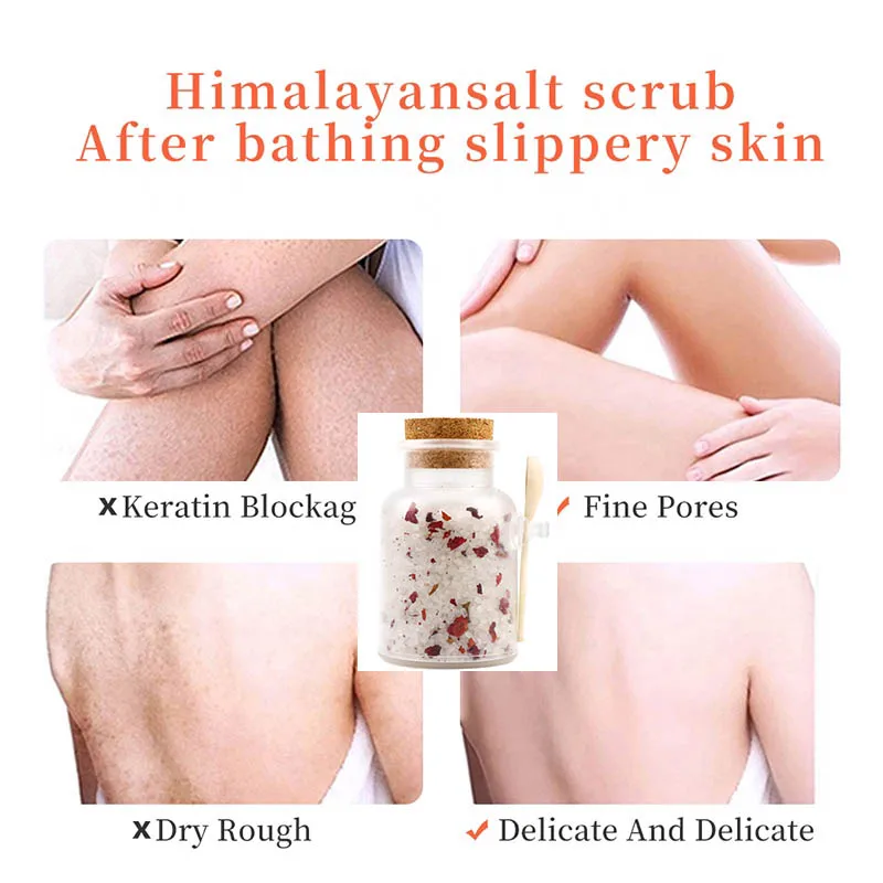 OEM High Quality muscle therapy bath scrub salt dead sea flower Fragrance crystal spa bath salts