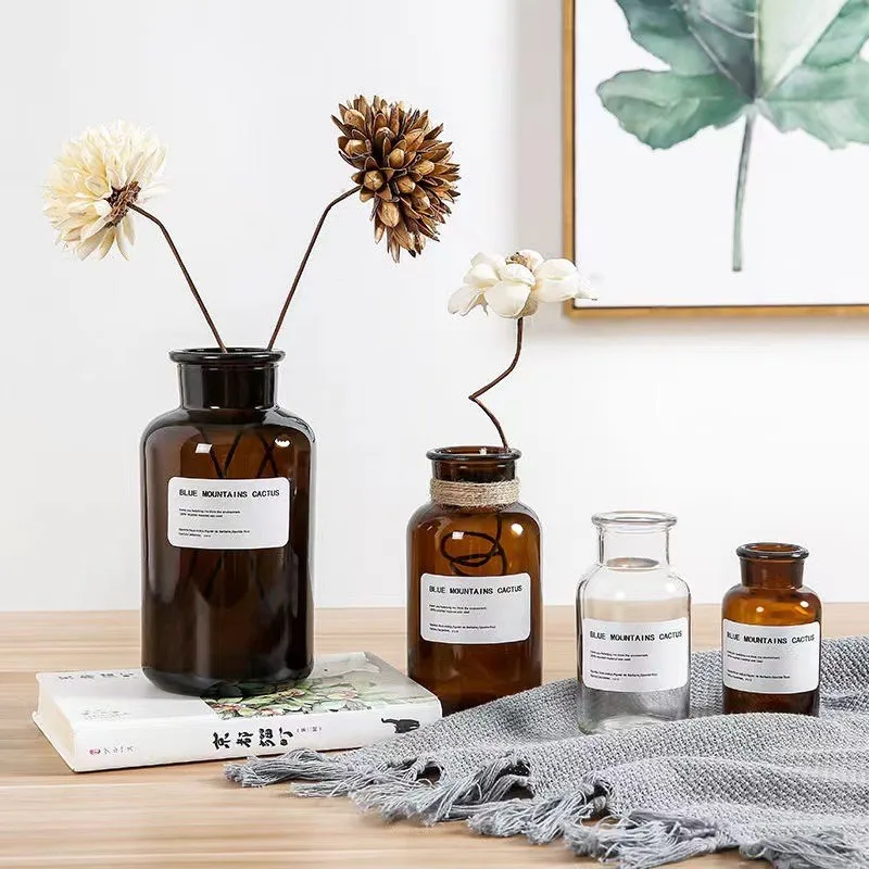 Home Decor Clear Vase Glass Vase Hot Products Custom Crystal Tabletop Vase For Home Decor Weddings Machine Made Cork