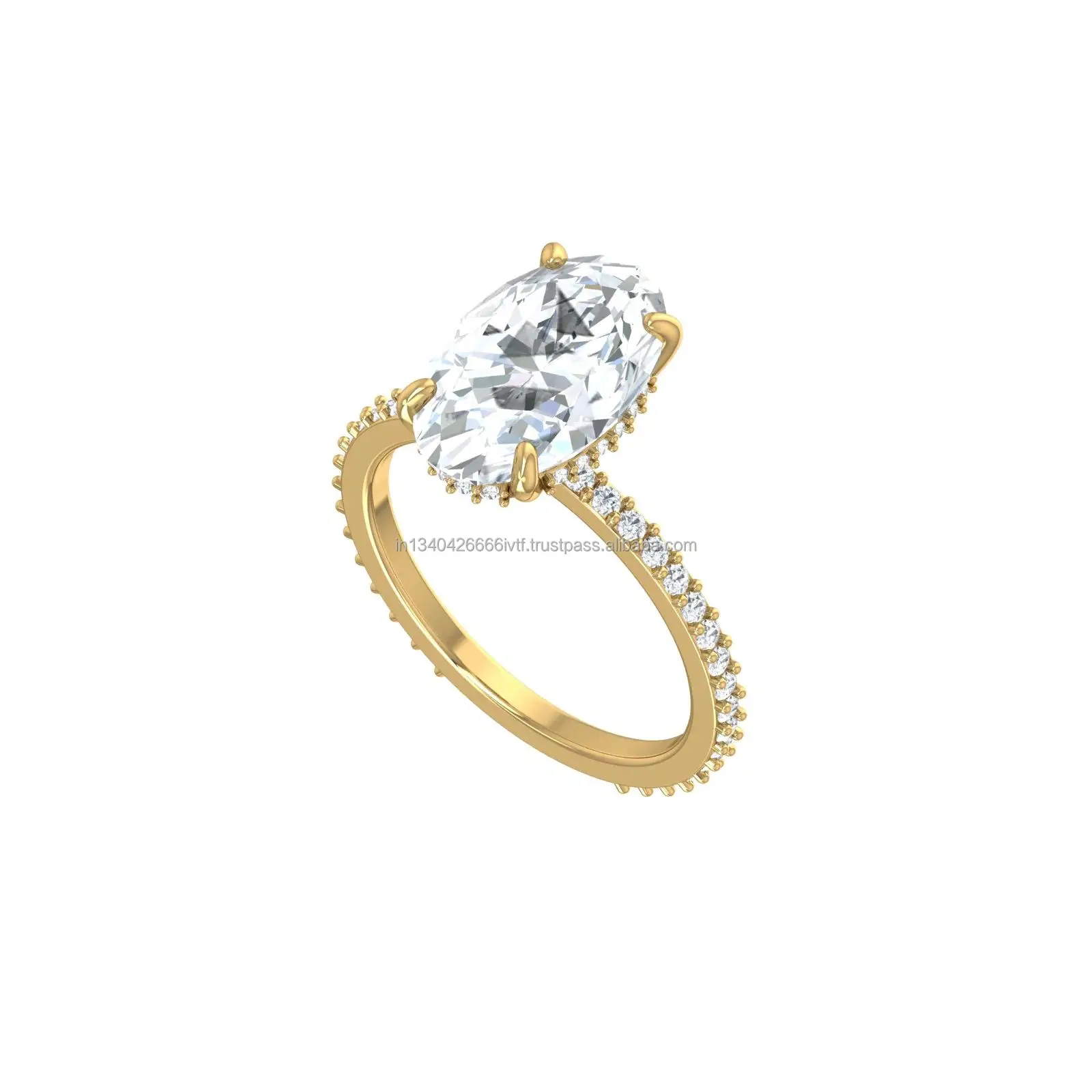 Fine jewelry Lab Diamond Wedding Engagement Ring 10K 14K 18K Gold HPHT CVD diamond jewelry Lab Grown Diamond Ring