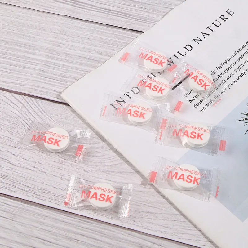 50 Compressed Mask Paper Disposable Breathable Portable DIY Beauty Mask Granules Eco-friendly Cotton Pads Cotton Pad 201 2 Sided