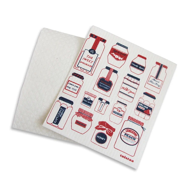 High Quality Cellulose Wet Sponge Printed Cellulose Dishcloth