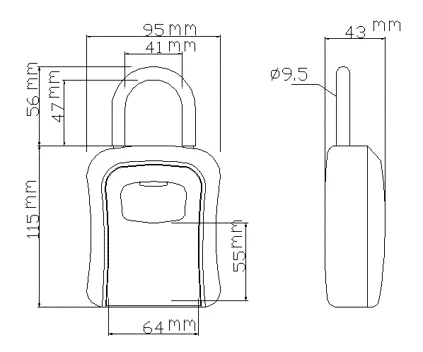Key safe storage Lock Box/Outdoor 4 digits wall mounted combination key lock box Burglary Lock