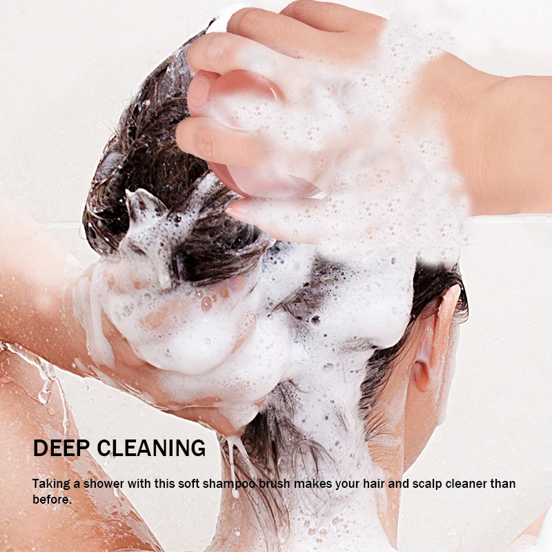 Hair Scrub Scalp Massager Silicone Shampoo Wash Brush Exfoliating Oil Infused Scalp Massager