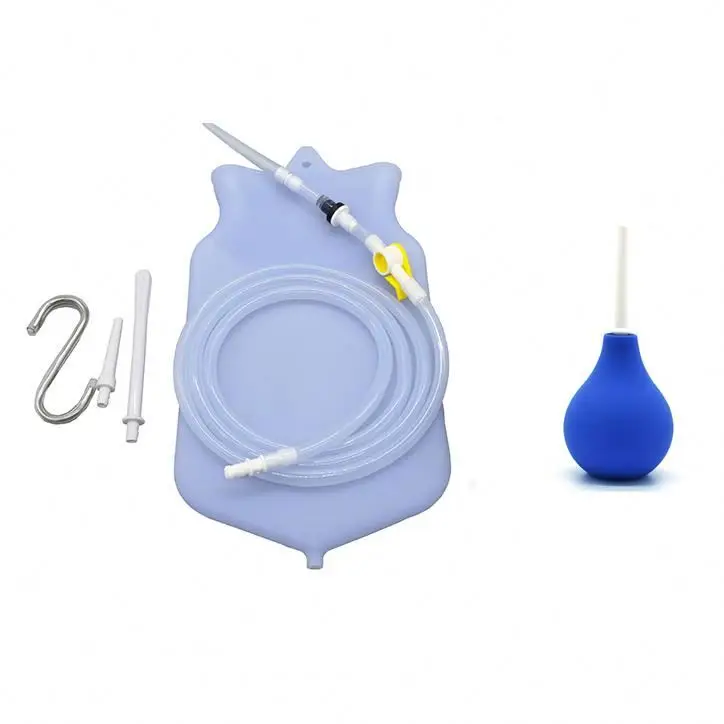 Silicone Enema Bag Kit or Enema Douch Bag Kit,portable enema kit colon irrigation device