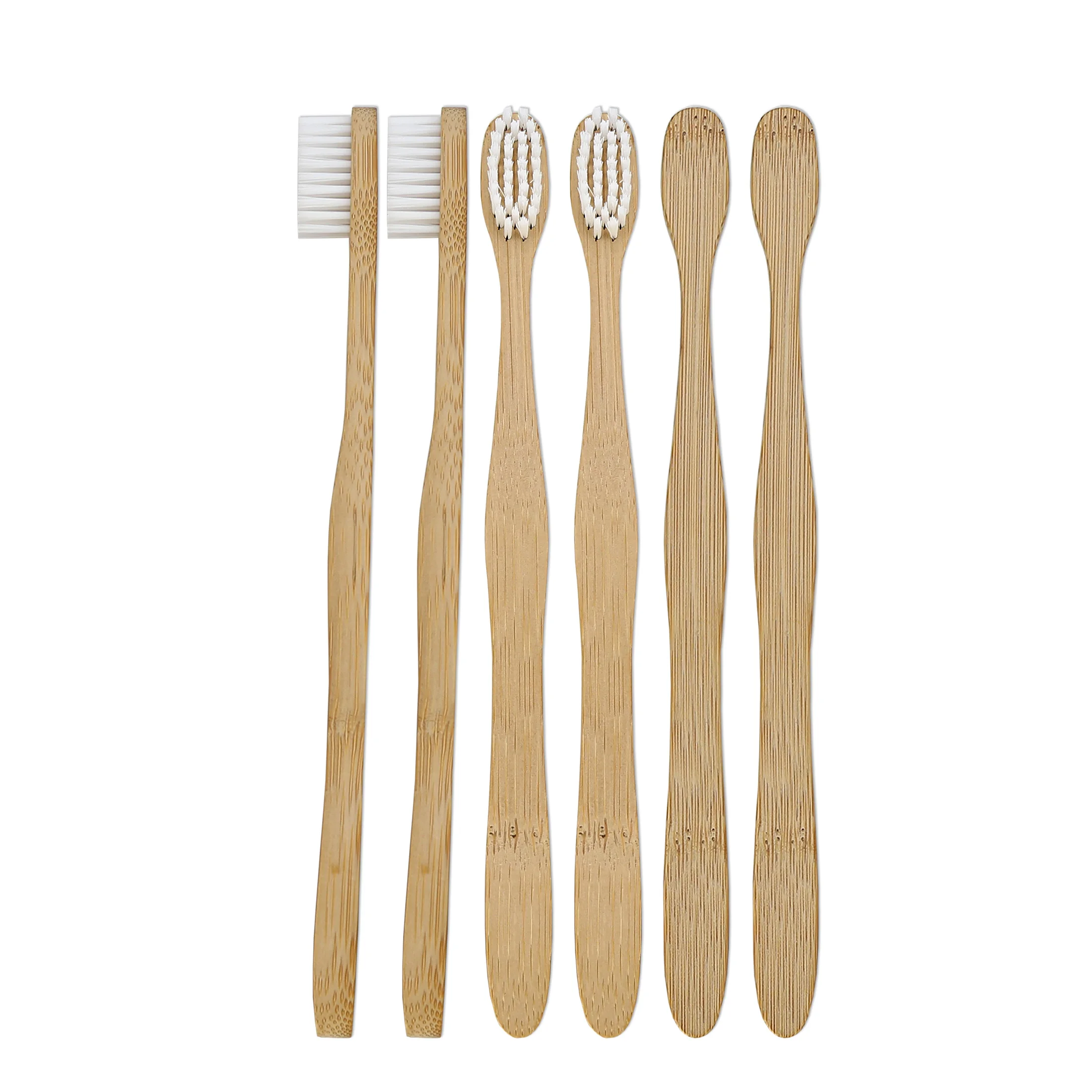 
vegan friendly natural handle biodegradable eco bamboo toothbrush with soft Nylon 1010 Dupont filaments and zero waste package 