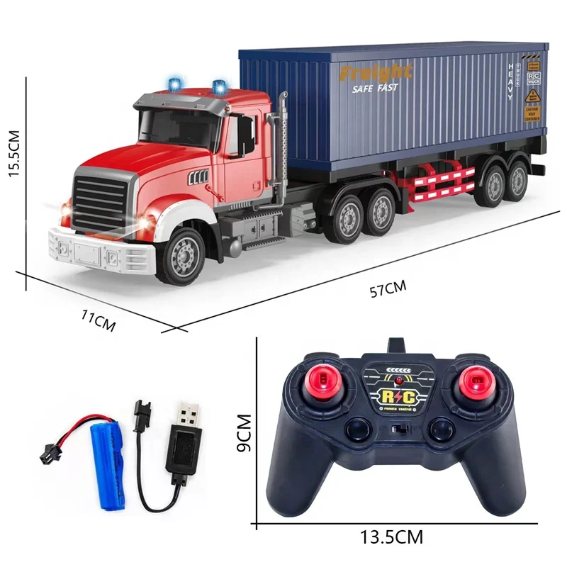 1:24 RC container truck toy remote control car freight trailer transport vehicle toy