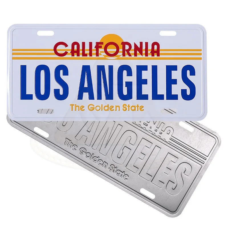 Manufacturer Wholesale Souvenir Tourist Zone California Raised Logo Custom Metal Plate