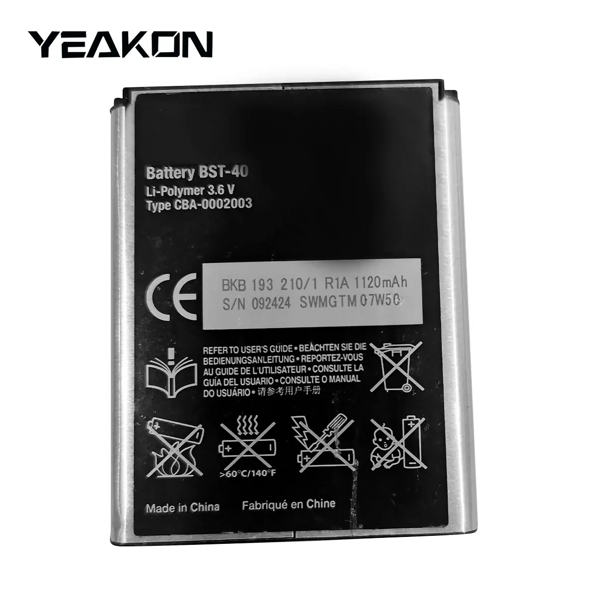 1120mAh Mobile Phone Digital battery for BST-40 for Sony Ericsson p1 & p1c & p1i 3.6V Battery Replacement