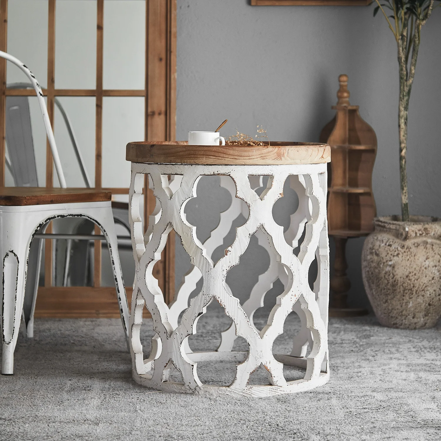 Custom Mid Century Nordic Country Antique Style Furniture Living Room Antique Furniture Minimalist Round Nordic Coffee Table