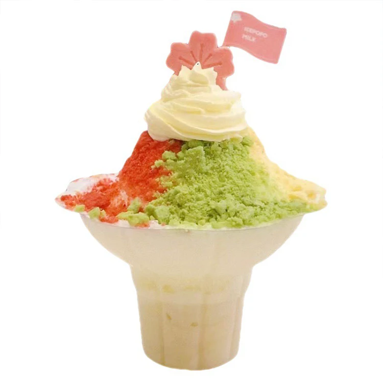 Food Grade PET Plastic Package 450ml 8oz disposable Colorful Snow cone shaved ice cream flower cups