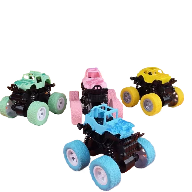 Hot selling mini plastic Inertial off-road vehicle four wheel drive friction power 360 degree rotation toy car