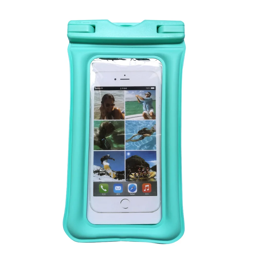 100pc/lot Wholesale Promotion New Arrived Floating IPX8 Transparent Waterproof Phone Case TPU Bag