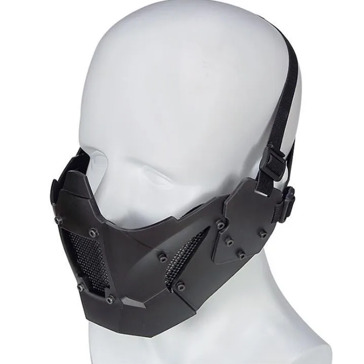 skeleton half full motorcycle tactical gear protective face paintball helmet mask
