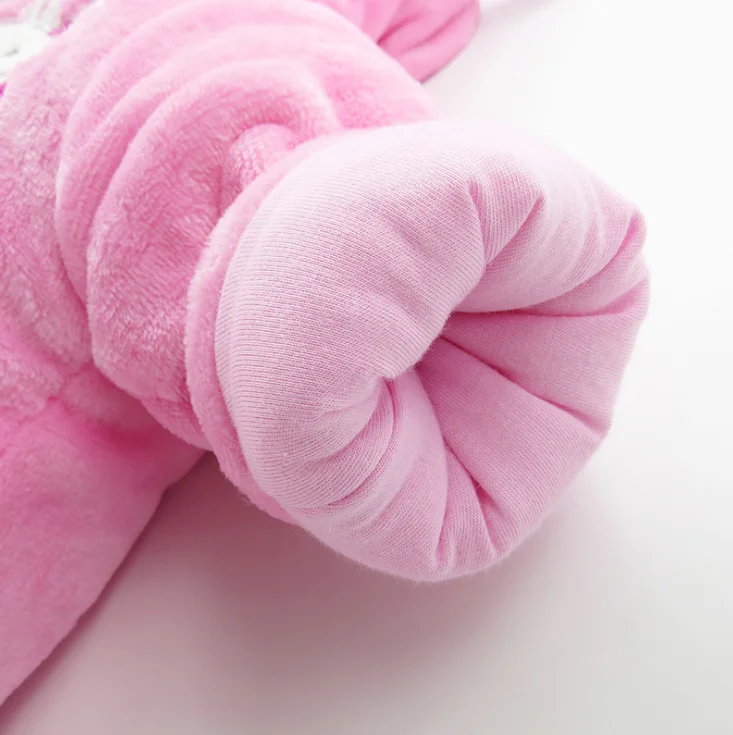 
2019 Wholesale customized winter flannel baby animal romper with hood 