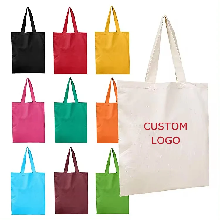 Bolsas De Comoras Lona Fabric Cloth Totebag Plain Thick Blank Cotton Customized Tote Canvas Bags With Custom Printed Logo