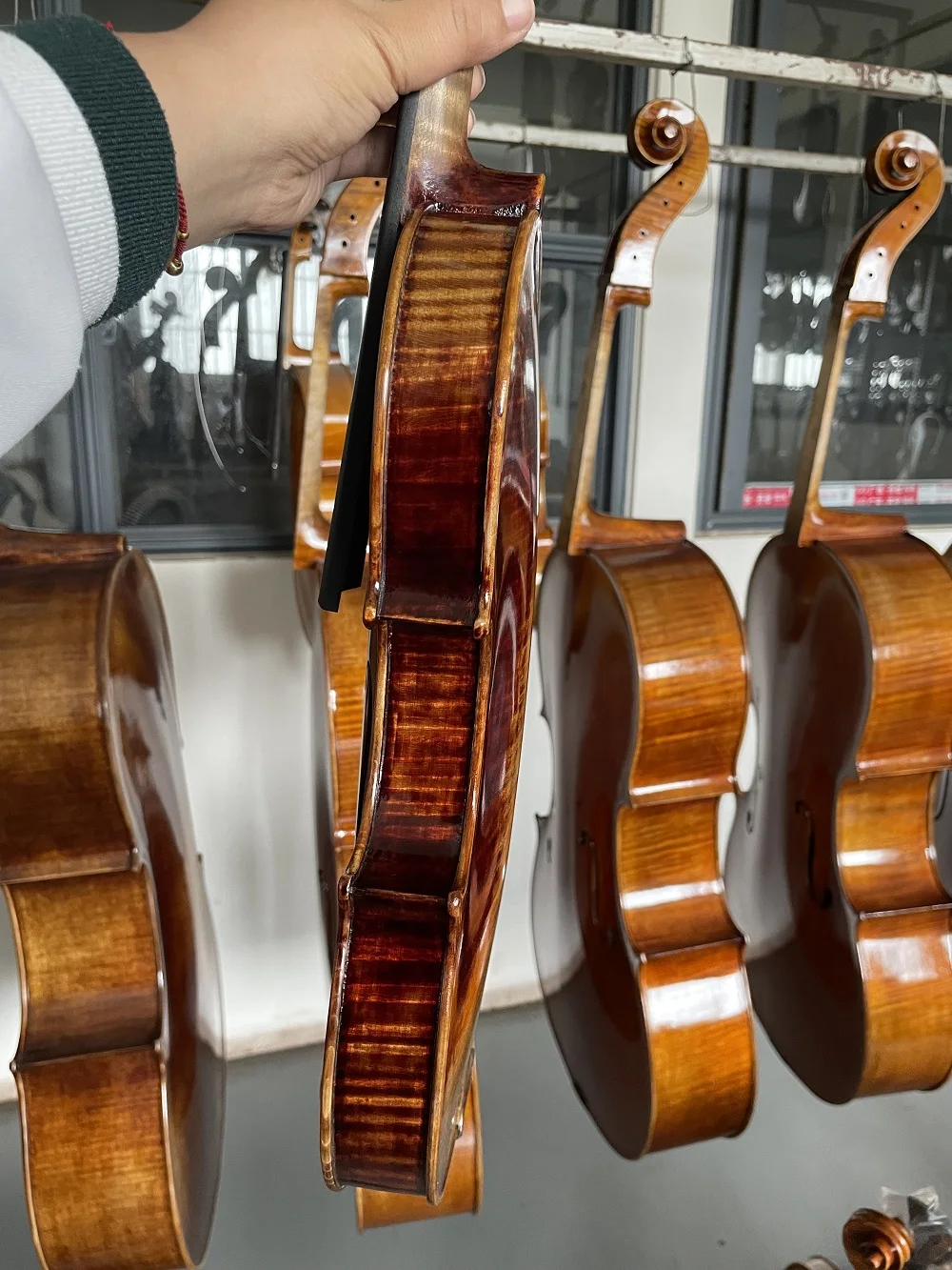 Competitive Customized Professional Flamed handmade 4/4-1/16 violin