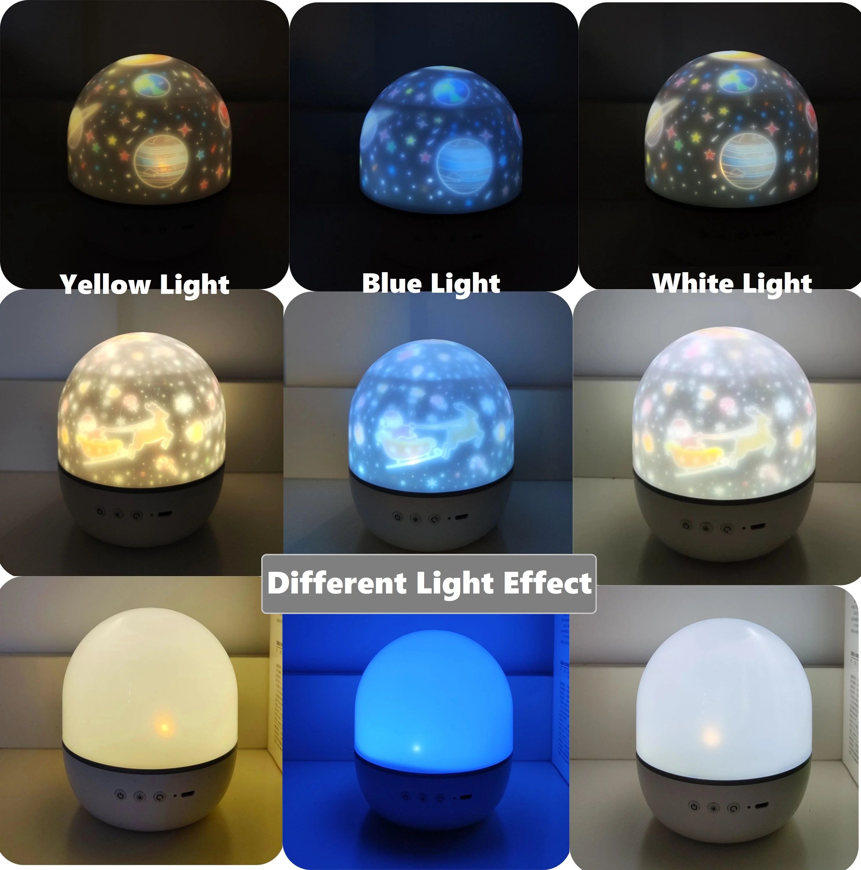 Special made led projection lamp 3*AAA battery plug-in star projector night light  with 6 projections