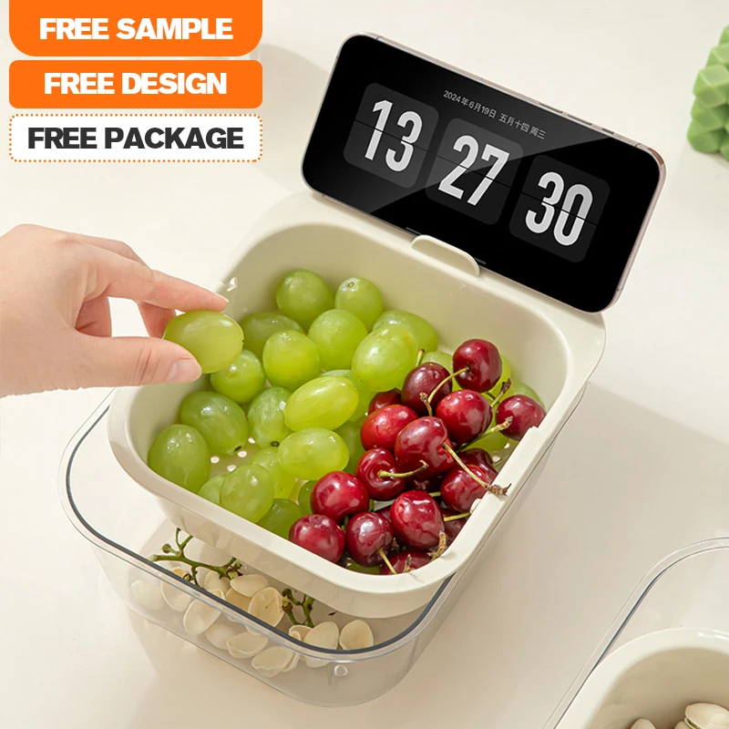Wannuo Thickened Double Fruit Melon Seed Tray Household Retractable Drain Food Storage & Containers