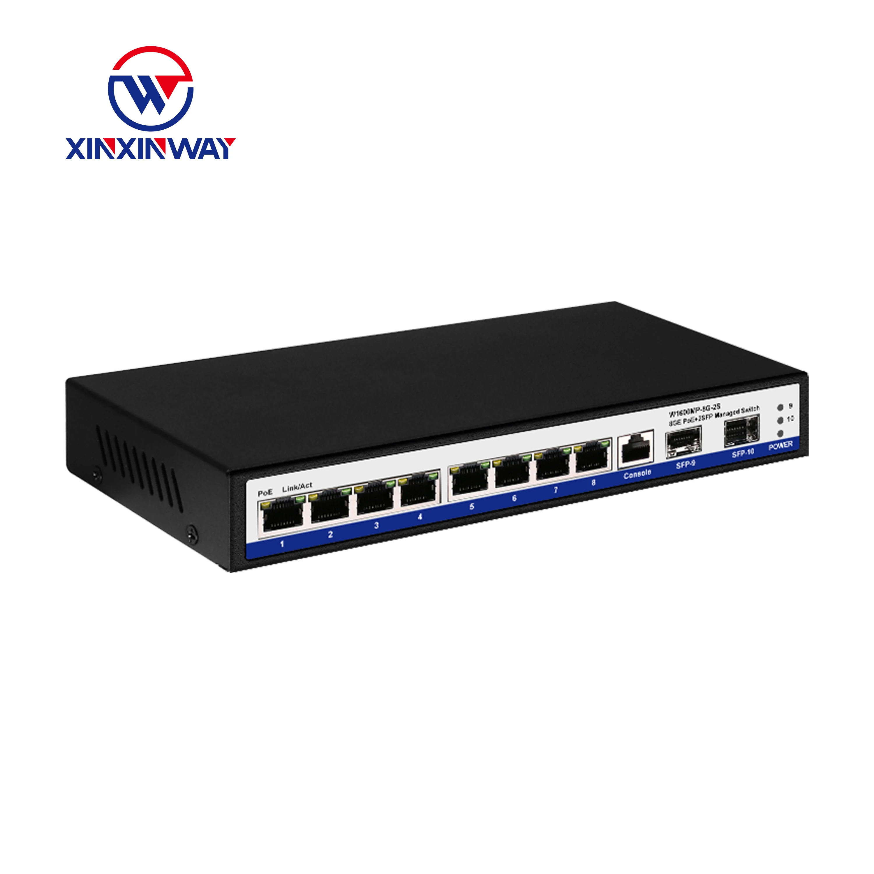  Новый VLAN 10 порт полный гигабит L2 управляемый 8 Порт poe коммутатор с 2 sfp uplink snmp