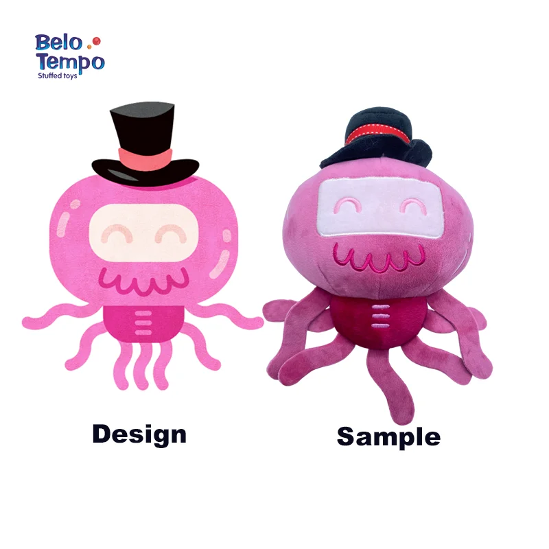 Adorable Custom Stuffed Animal Plushies Octopus Custom Made Plush Animal Toy Personalizable Animal Artwork Customization Mascot