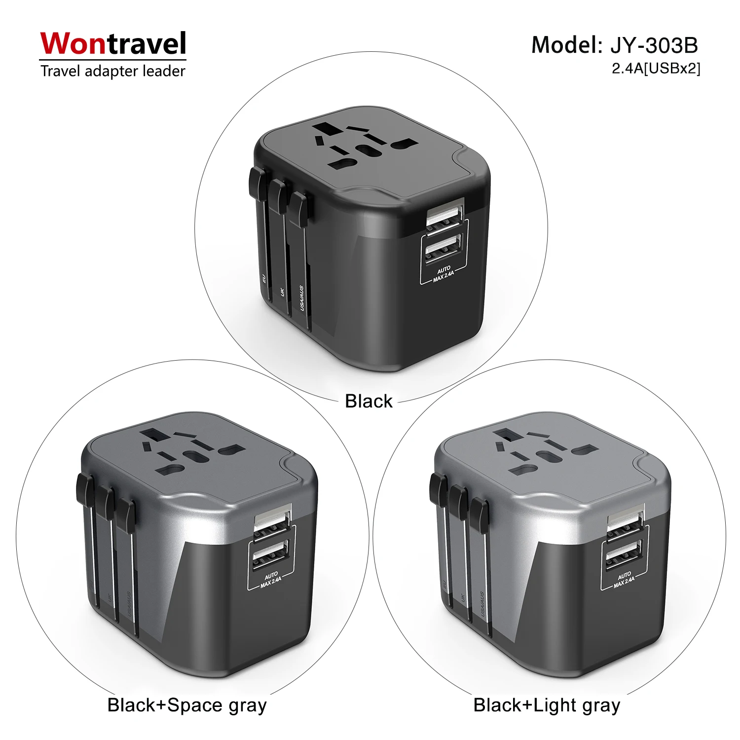 Electric promotional items fast charging travel adaptor international plug converter wall charger