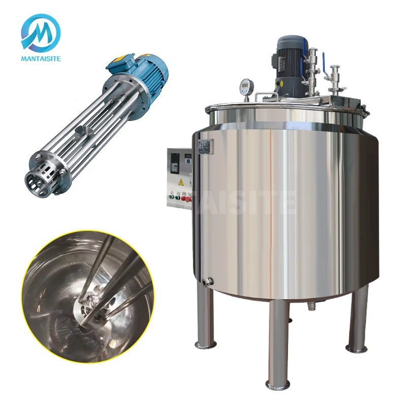 Sanitary Bean Paste Gas Heating Blending Tank Tomato Sauce Mixing Tank Liquid Soap Mixing Tank Homogenizer