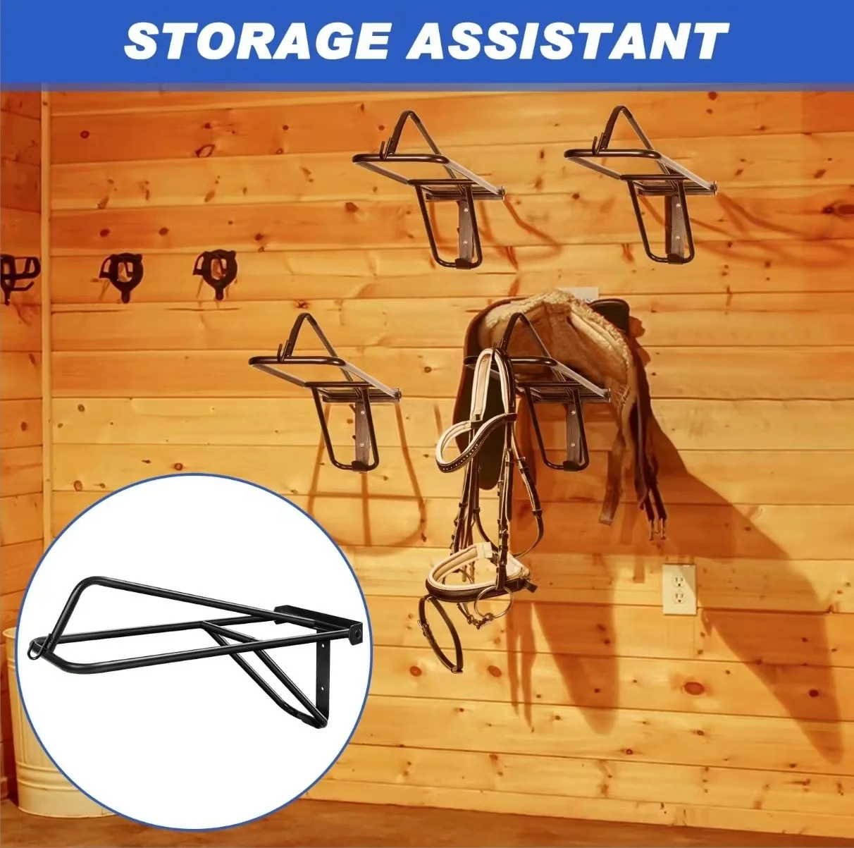 Folding Equine Horse Saddle Pad Rack for Equestrian Supply
