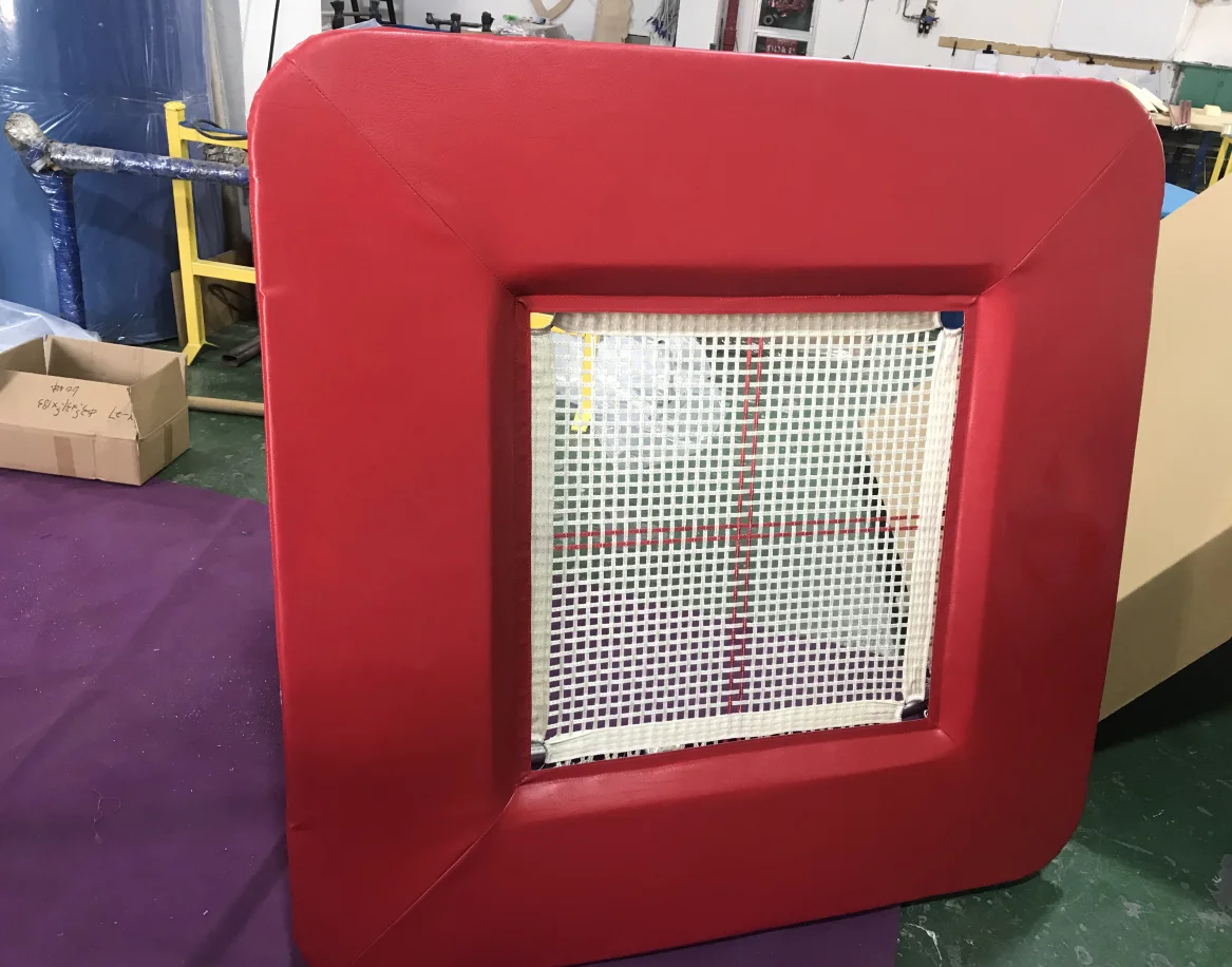 GAOHAO gymnastic mini trampoline for kids square trampoline foldable strong nylon net safety pad gym and acrobatics use