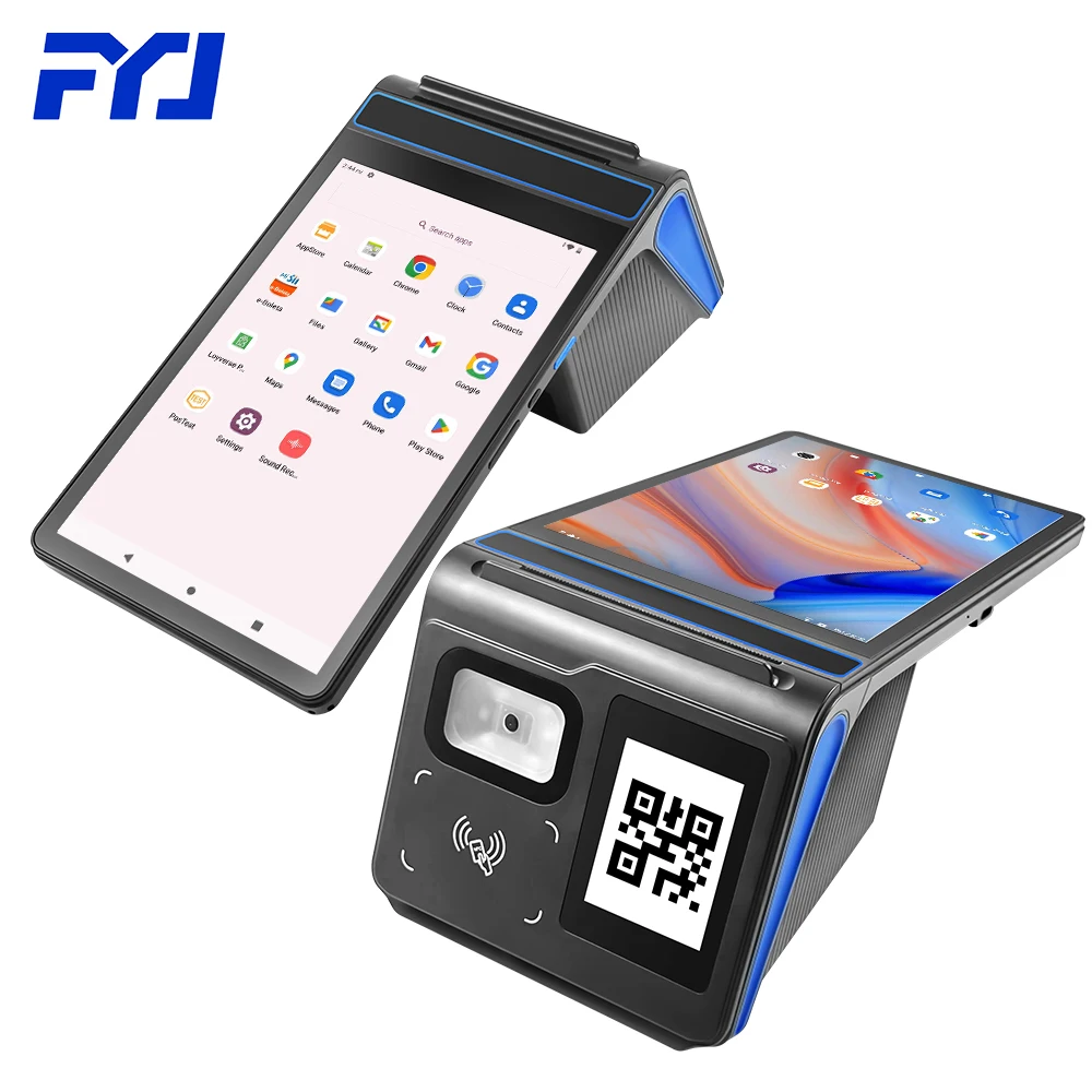 FYJ F1-88 8 Inch Handheld Android 12 POS Machine with NFC Printer 4G+64G All-in-One Retail Store Cash Register and PDA System