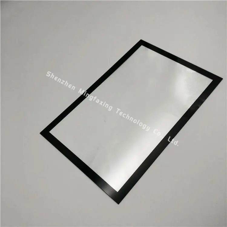custom Silk screen processing black high-gloss LCD display window panel tempered opaque glass electric