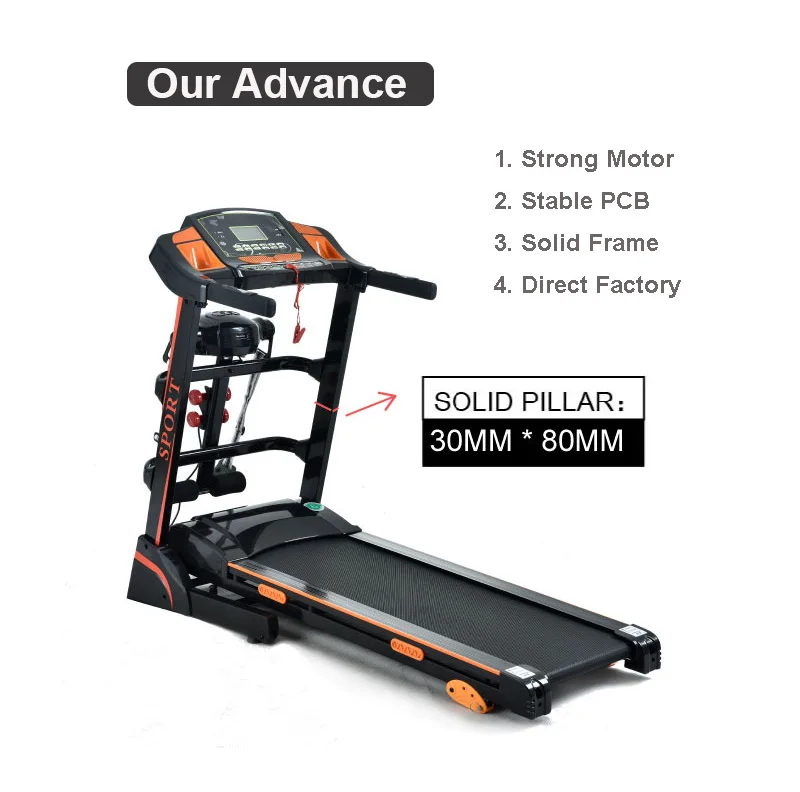 Commercial Gym Treadmill with LCD Screen Electric Heart Rate Running Fitness Treadmill Foldable Steel Design for Home Use