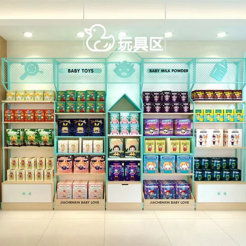 Meicheng Store Shelf Retail Supermarket Rack Light Duty Metallic Single-Sided Corner Wall Storage Shelf
