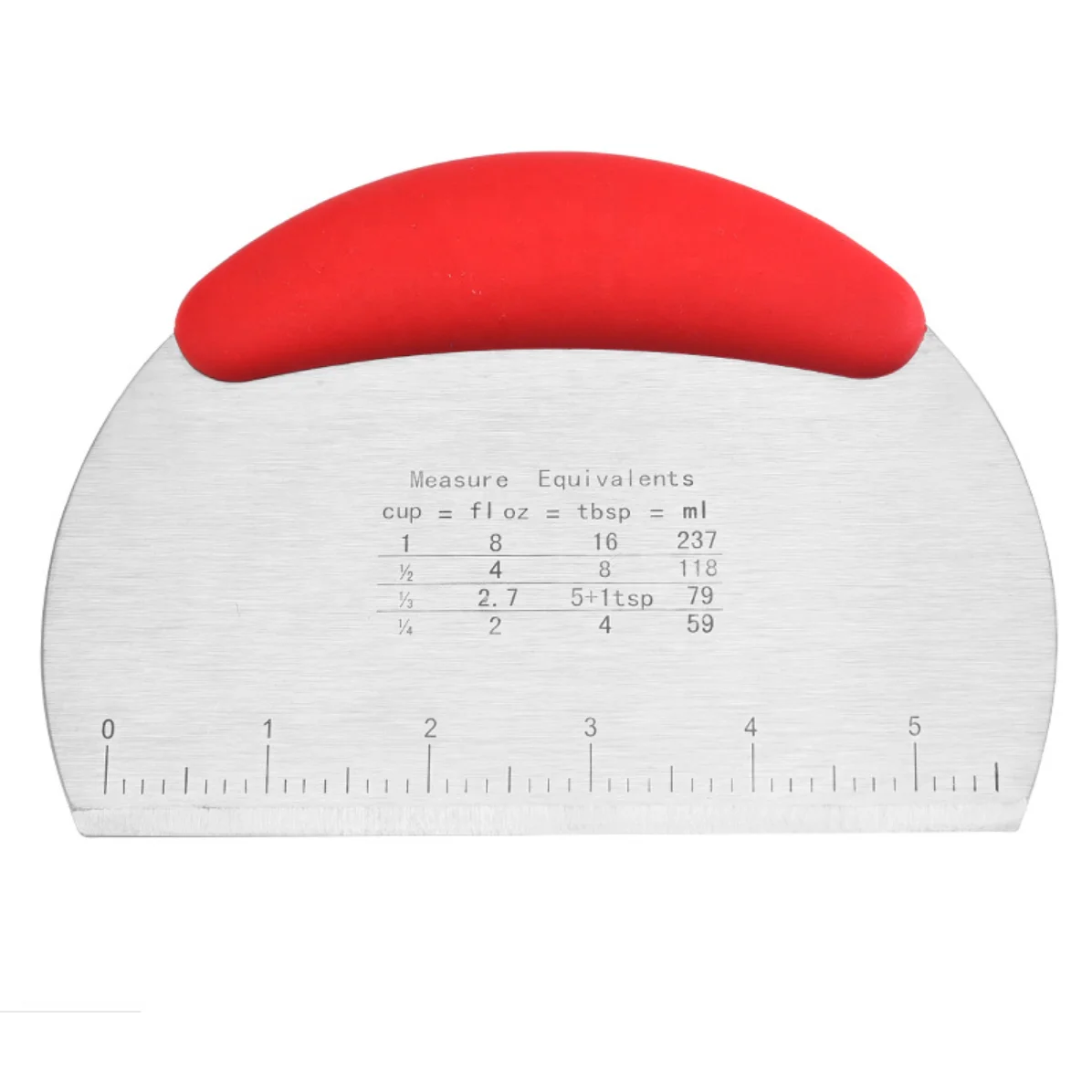 with Ergonomic Rubber Non-Slip Grip  Dough Pastry Scraper Chopper Stainless Steel Dough Scraper Cutter