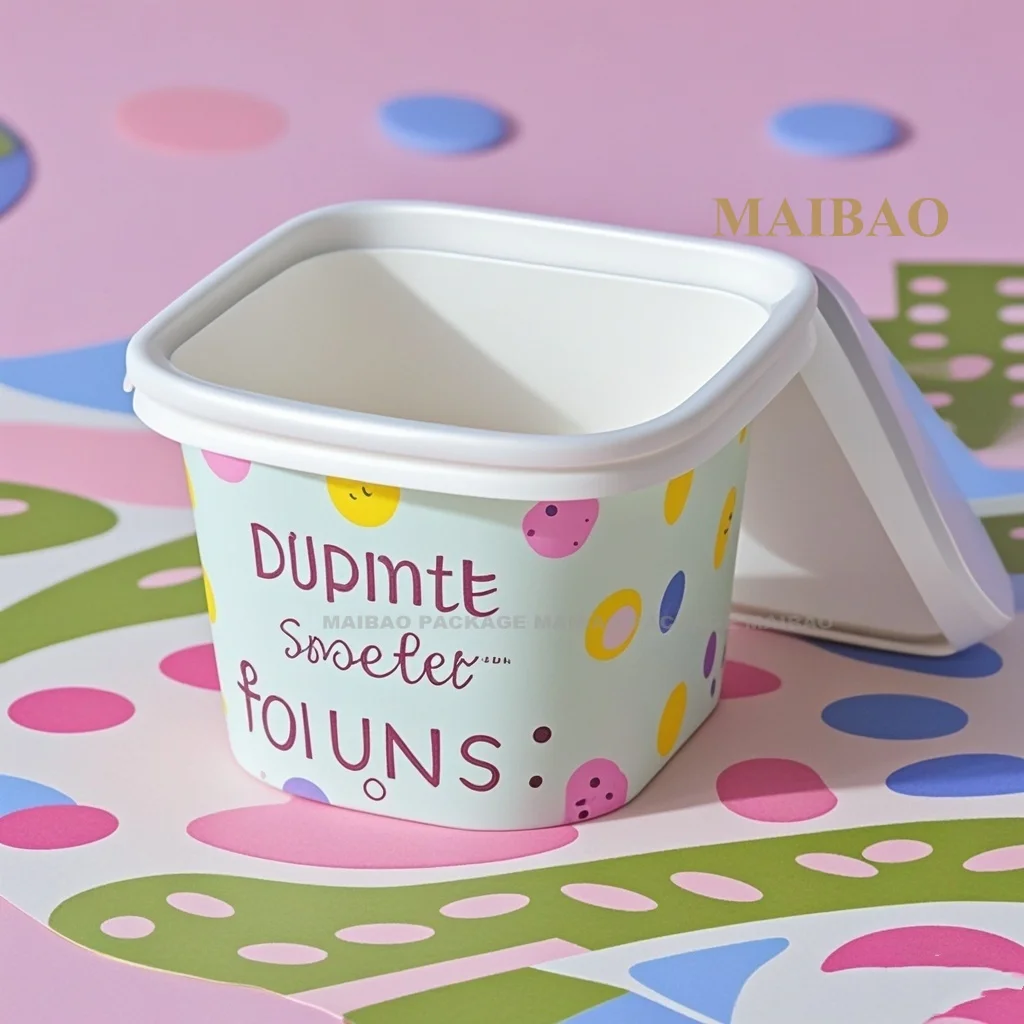 Ice Cream Cup Paper Bowl And Spoon Hot Selling Eco Friendly Disposable Baking Paper Food Grade Paper Food & Beverage Packaging