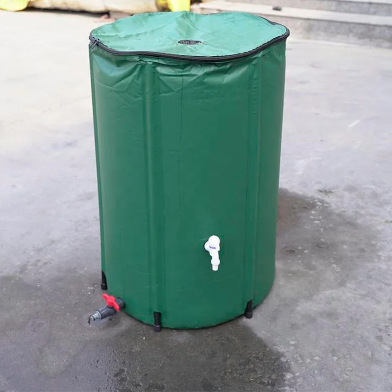 Portable 53 Gallon Rain Barrel Water Tank Collapsible Rainwater Collection System Storage Container