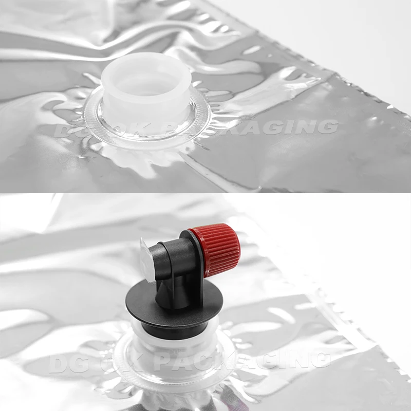 Custom 1L 2L 3L 5L Aseptic Take Away Paper Coffee Packaging Box with Handle 96oz Coffee to Go Box Wine BIB Bag in Box Dispenser