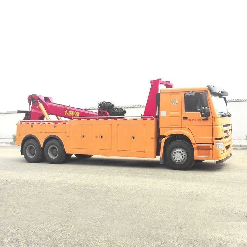 Hot Sale Sinotruk Howo 6x4 Heavy Duty 20 Ton Wrecker Towing Truck with Crane for Road Rescue