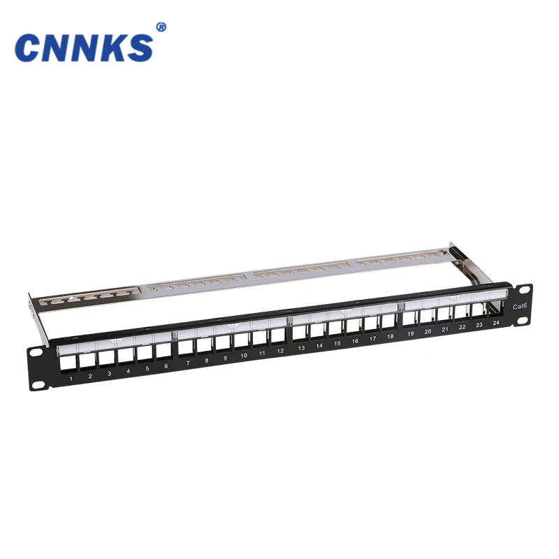 19inch 1U rj45 cat6 patch panel S/FTP shielded 24 port patch panel