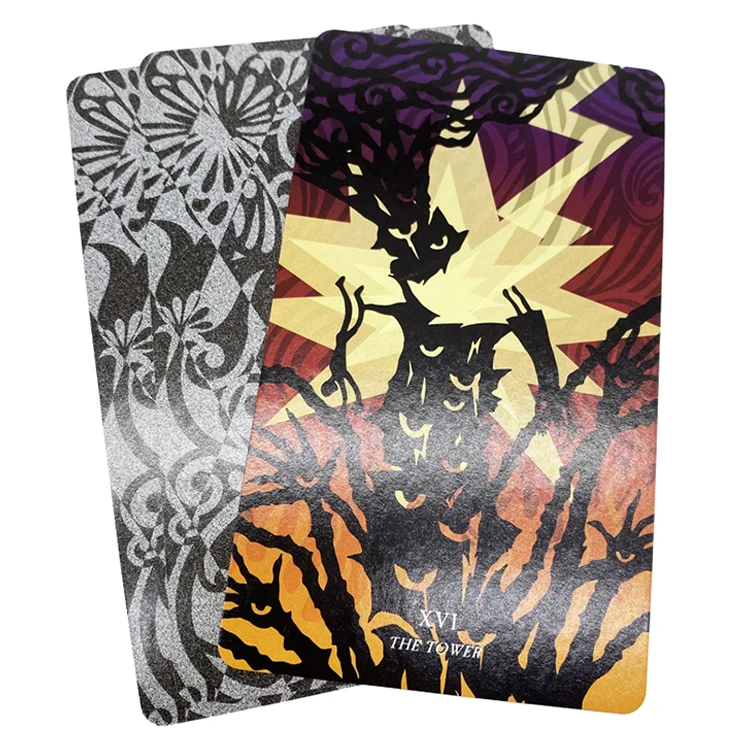 custom dark style best size tarot card deck printing the limited second edition silhouettes tarot cards with guidebook
