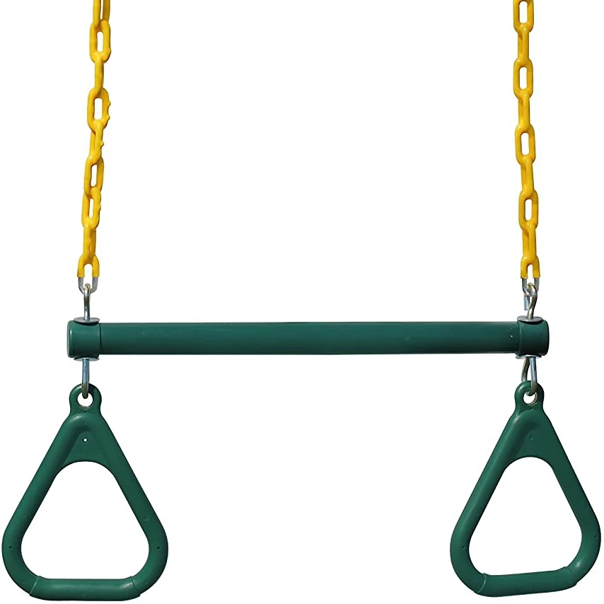 Детское кресло-качели из кованого железа, с пластиковой цепью и 2 треугольными ручками