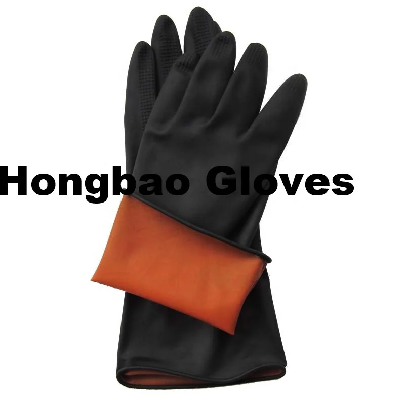 60g oem brand black  industrial gloves industrial latex rubber hand working gloves