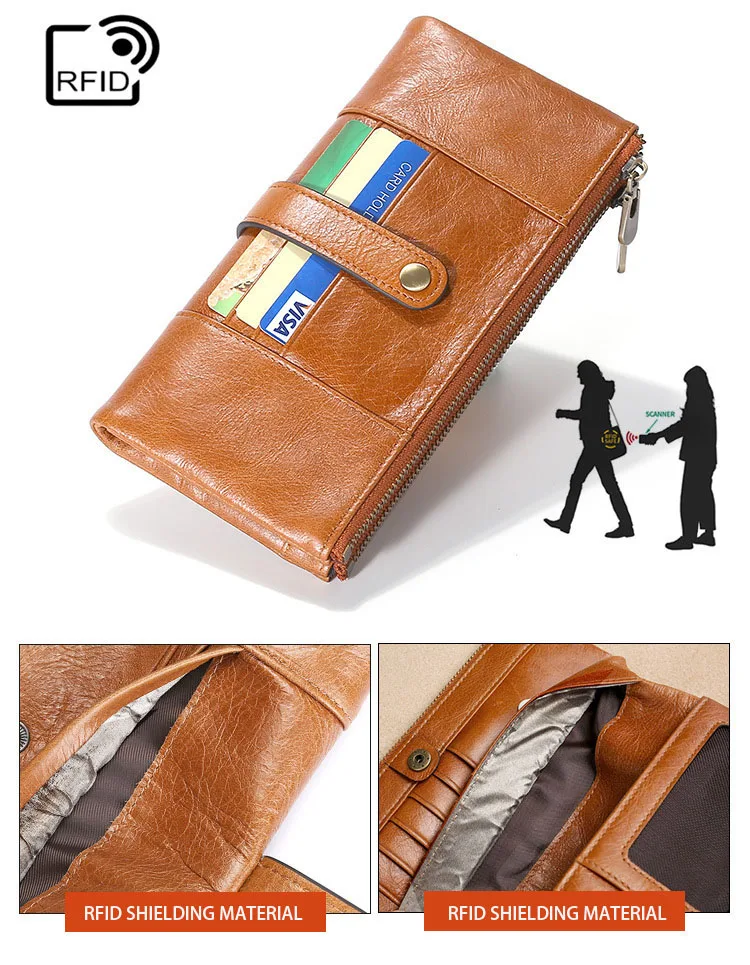 Wholesale Fashion Genuine Leather Custom Women Leather Wallet