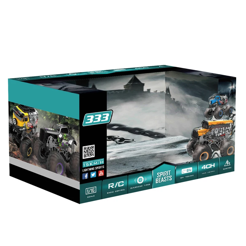 High Speed Kids 2.4G Scale 1:16 Off Road Vehicle Big Wheel Building Block RC Car Toy